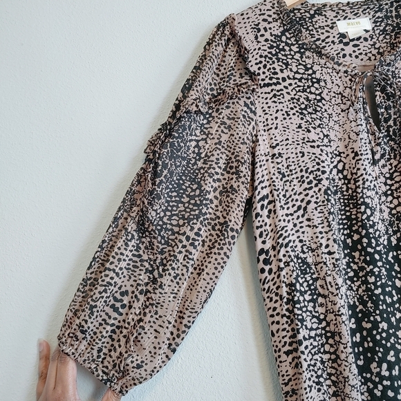 Maeve Anthropologie Jacquin Animal Print Peasant Boho Blouse Sz S - Picture 5 of 13